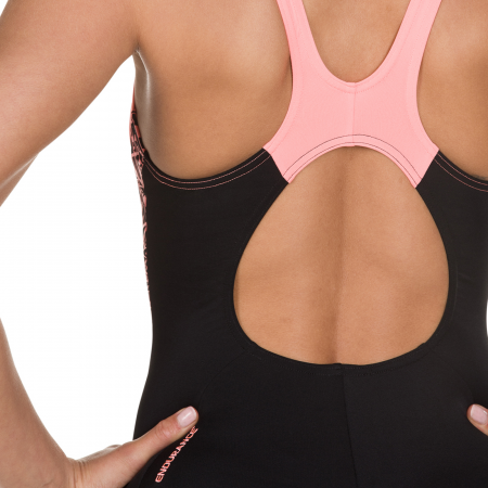 Costum inot fete Speedo Boom Splice Muscleback negru/portocaliu [1]