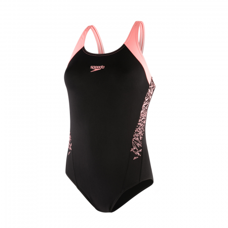 Costum inot fete Speedo Boom Splice Muscleback negru/portocaliu [0]