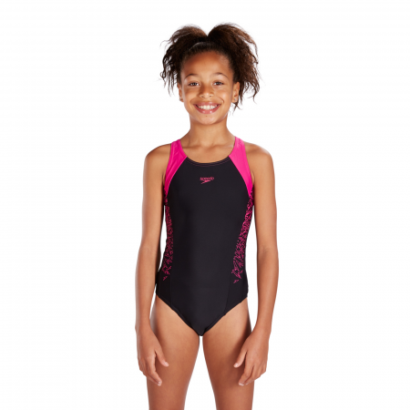 Costum inot fete Speedo Boom Splice Muscleback negru/roz [3]
