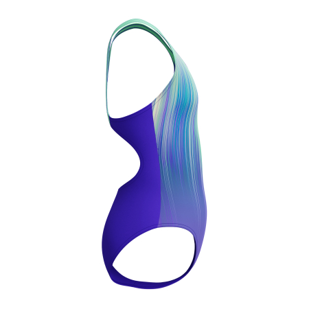 Costum inot fete Speedo Placement Splashback Digital albastru/mov [1]