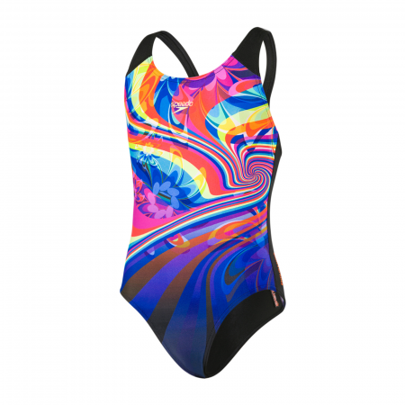 Costum inot fete Speedo Placement Digi Spashback negru/albastru [0]
