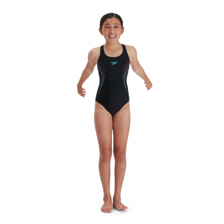 Costum inot fete Speedo Plastisol negru/roz [2]
