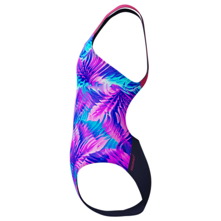 Costum inot fete Speedo Printed Powerback roz/albastru – rezistent la clor, Endurance+ [1]