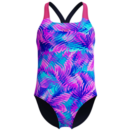 Costum inot fete Speedo Printed Powerback roz/albastru – rezistent la clor, Endurance+ [6]