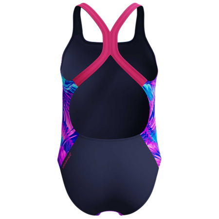 Costum inot fete Speedo Printed Powerback roz/albastru – rezistent la clor, Endurance+ [7]