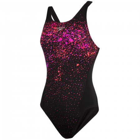 Costum inot pentru femei Speedo SpeckleFlow Placement RecBreak negru/rosu [0]
