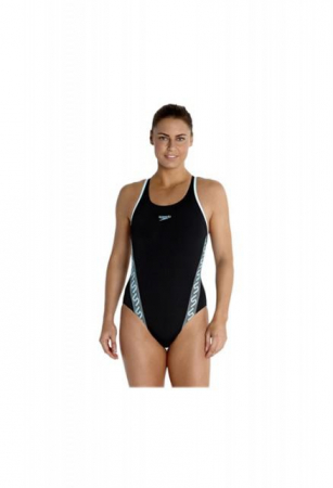 Costum pentru femei Speedo monogram muscleback negru/albastru [1]