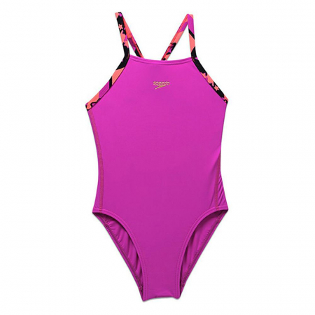 Costum pentru fete Speedo printed strap rippleback mov [0]