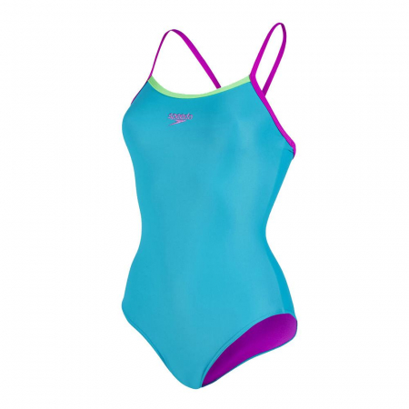Costum Speedo femei thinstrap muscleback albastru/verde/mov [0]