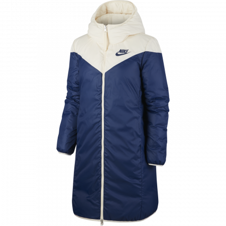 Geaca lunga cu doua fete femei Nike Nsw Wr Dwn Fill Prka Rev crem/albastru [0]