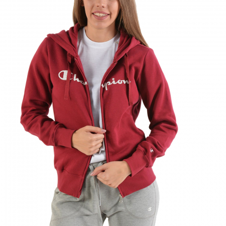 Hanorac sport cu fermoar femei Champion Hooded Full Zip Sweatshirt visiniu [2]