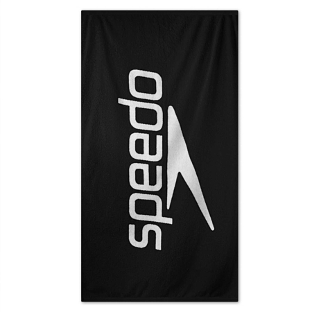 ARTICOLE INOT SPEEDO - Prosop Speedo Logo negru/alb – prosop piscina 100% bumbac, absorbant, 75x145 cm