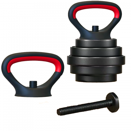 Set gantera/haltera Orion negru/rosu, greutate 30 kg [4]