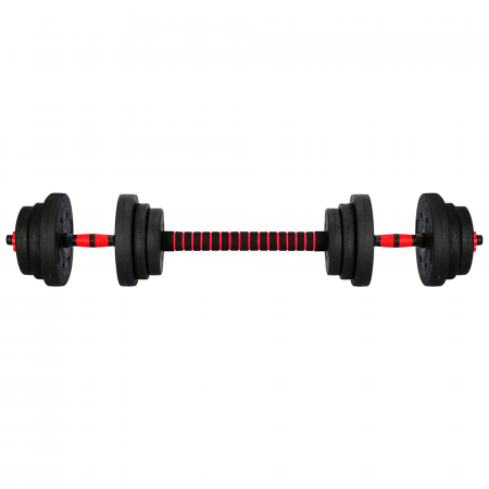 Set gantera/haltera Orion negru/rosu, greutate 30 kg [3]