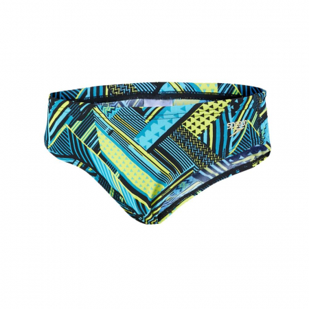 Slip inot baieti Speedo Allover 6.5cm negru/albastru [0]