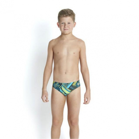 Slip inot baieti Speedo Allover 6.5cm negru/albastru [2]