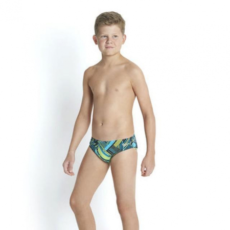 Slip inot baieti Speedo Allover 6.5cm negru/albastru [4]