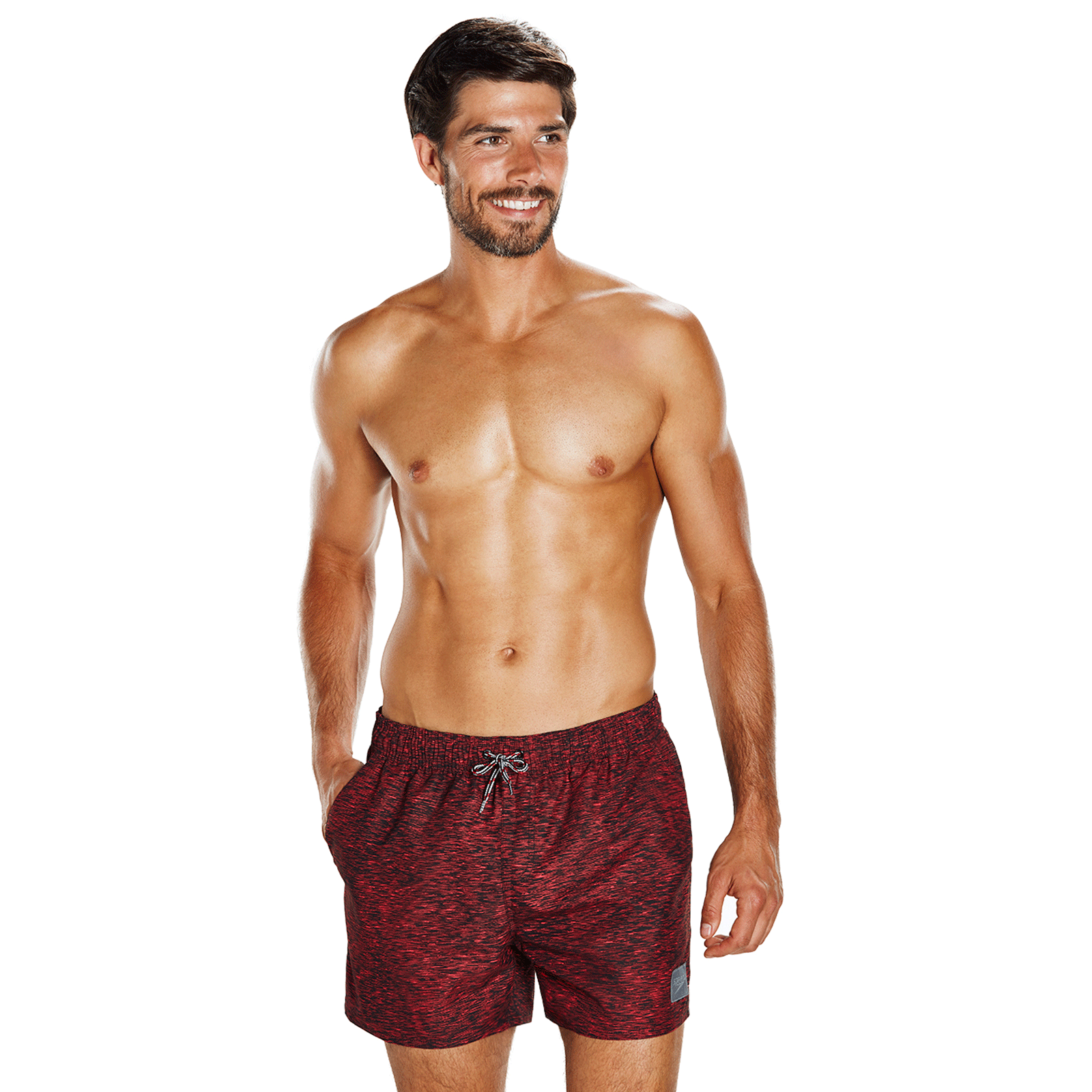 SORT BARBATI SPEEDO CASUAL PRINTED 14" NEGRU/ROSU [1]