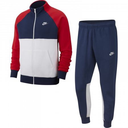 Trening barbati Nike Nsw Ce Trk Suit Flc bleumarin/rosu [0]