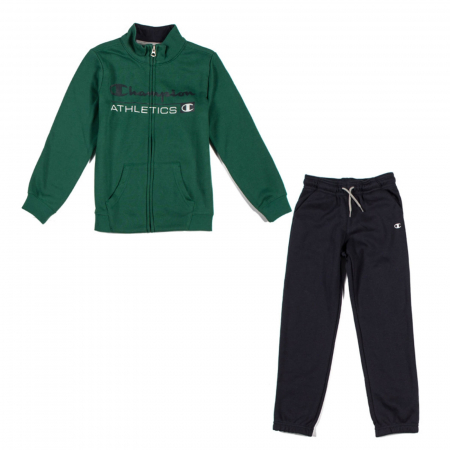 Trening copii Champion Full Zip Ultra Light Fall Fleece verde/bleumarin [0]