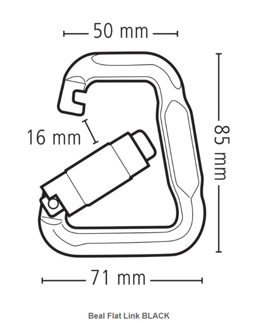 Carabiniera Beal Flat Link Negru [3]