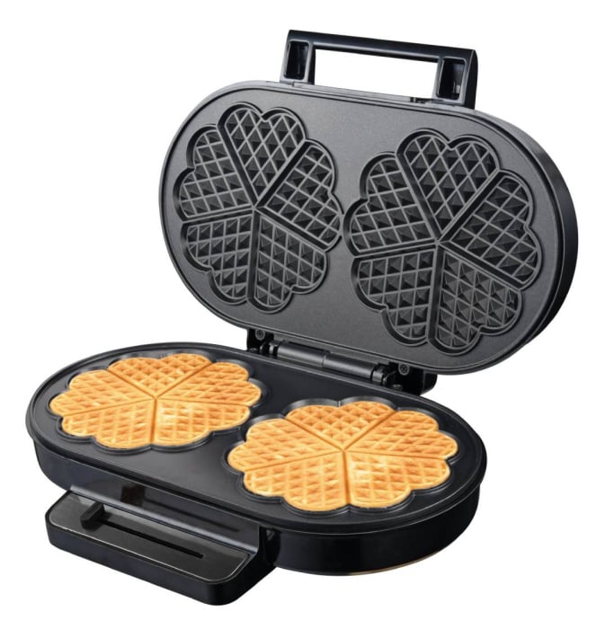 Aparat de facut vafe STARCREST WM-2602X, 1200W, Suprafata dubla, Buton reglare temperatura, Placi cu invelis antiaderent, Negru/Inox [1]