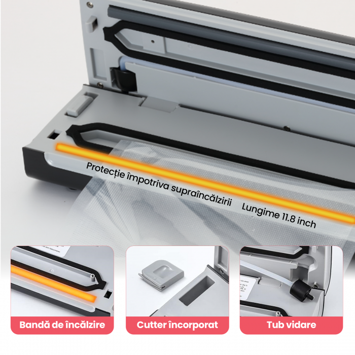 Aparat de vidat si sigilat STARCREST VS-3230X, 130W, Touch Control, 5 Functii, Furtun de vidare caserole, Cutter incorporat, Inox [6]