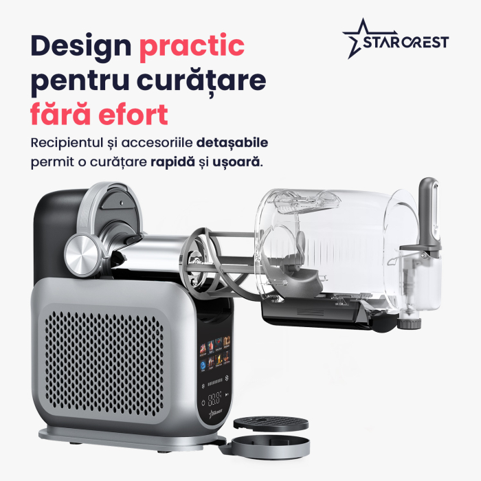 Aparat pentru Slushy/Granita si Inghetata STARCREST IceMix SSI-2518PRO, 2.5L, Panou de control tactil, 8 Programe, Carte retete, Gri/Negru [5]