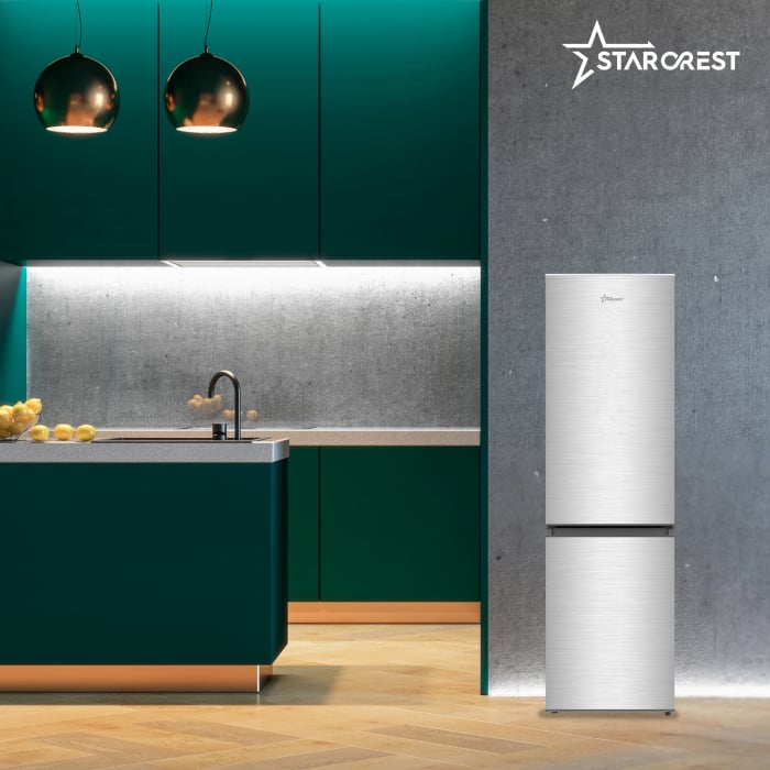 Combina frigorifica STARCREST SC-170IX-E, 170 L, Clasa E, Less Frost, Termostat reglabil, Iluminare LED, Suprafata Inox antiamprenta, Picioare ajustabile, Usi reversibile, H 151.8 cm, Inox [9]