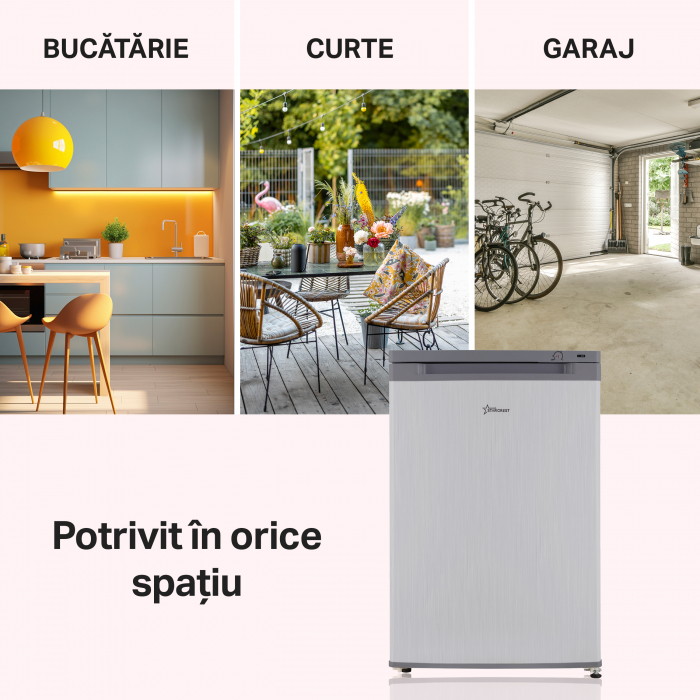 Congelator STARCREST SUF-86SI, Clasa E, Capacitate 80 L, 3 sertare, H 84.5 cm, Gri [7]
