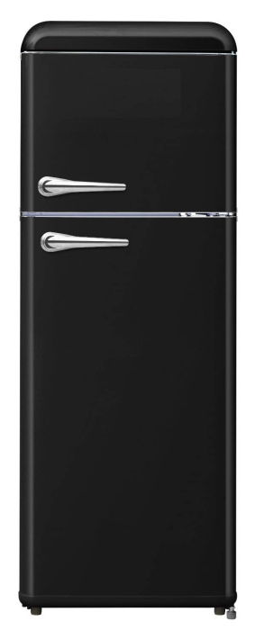 Frigider cu 2 usi retro STARCREST SRF-208BK, 208 L, Clasa E, Design Vintage, Iluminare LED, Termostat Reglabil, H 147 cm, Negru