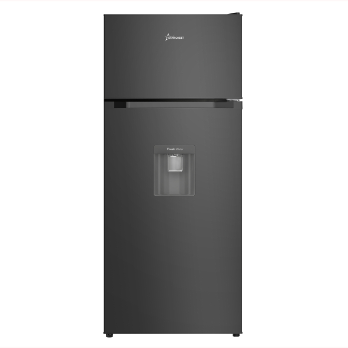 Frigider cu 2 usi STARCREST SF-203WD-BKE, 203 L, Clasa E, Dozator Apa, Iluminare LED, Termostat Ajustabil, Usi reversibile, H 145 cm, Negru
