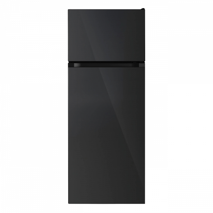 Frigider cu 2 usi STARCREST SF-208GLS-BK, 208 L, Clasa E, Iluminare LED, Usi reversibile, H 140 cm, Sticla Neagra