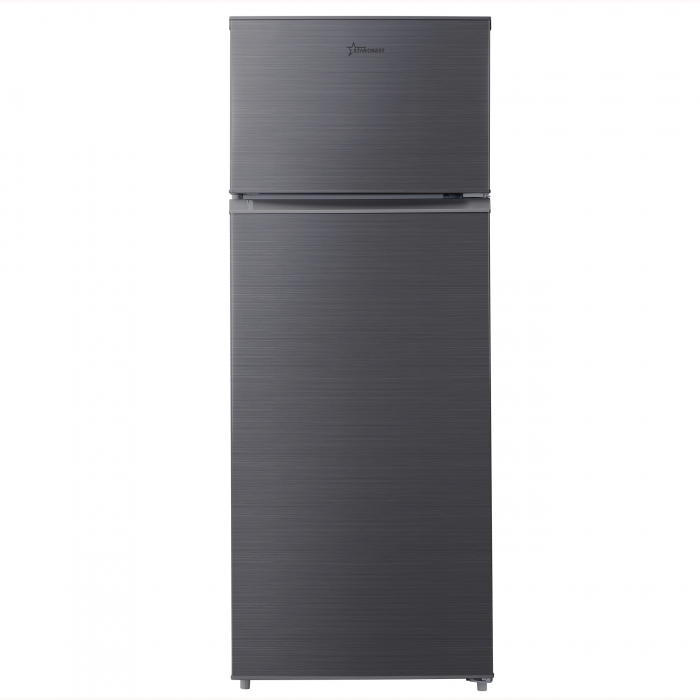 Frigider cu 2 usi STARCREST SF-210DX-E, 210 L, Clasa E, Iluminare LED, Termostat Ajustabil, Usi reversibile, H 143 cm, Inox Negru