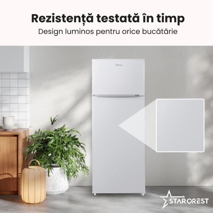 Frigider cu 2 usi STARCREST SF-210WH-E, 210 L, Clasa E, Iluminare LED, Termostat Ajustabil, Usi reversibile, H 143 cm, Alb [5]