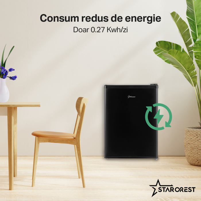 Frigider cu o usa STARCREST SF-660BLK, Clasa E, Capacitate 66 L, H 63 cm, Negru [4]