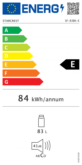 Frigider cu o usa STARCREST SF-83BK-E, Clasa E, Capacitate 83L, Iluminare interioara, Compartiment gheata, H 85 cm, Negru [10]