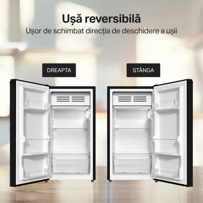Frigider cu o usa STARCREST SF-83BK-E, Clasa E, Capacitate 83L, Iluminare interioara, Compartiment gheata, H 85 cm, Negru [8]