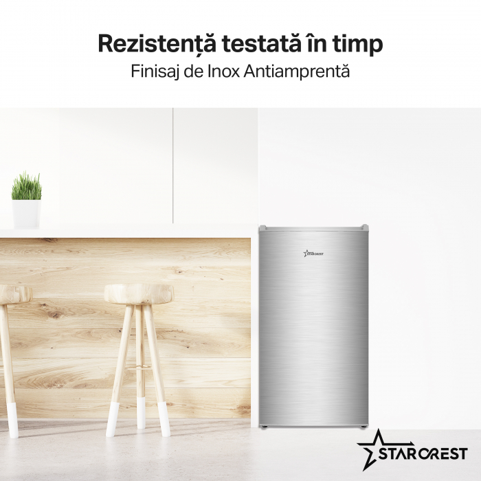 Frigider cu o usa STARCREST SF-83IX-E, Clasa E, Capacitate 83L, Iluminare interioara, Compartiment gheata, H 85 cm, Inox [7]