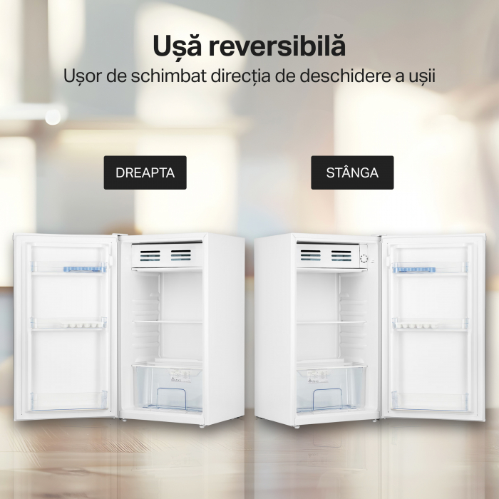 Frigider cu o usa STARCREST SF-85WH-E, Clasa E, Capacitate 85L, Iluminare interioara, Compartiment gheata, H 82 cm, Alb [9]
