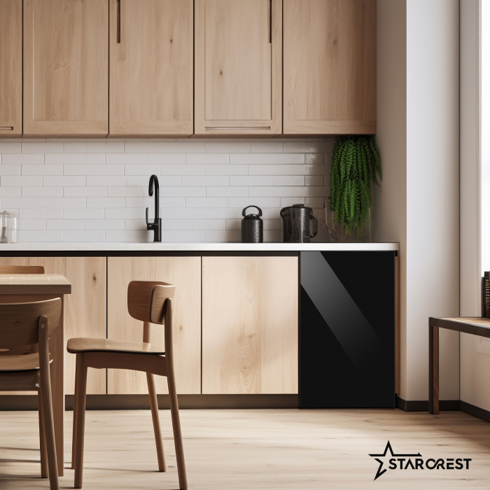 Frigider cu o usa STARCREST SF-91GLS-BKE Clasa E, Capacitate 91L, Iluminare interioara, H 83 cm, Sticla Neagra [6]