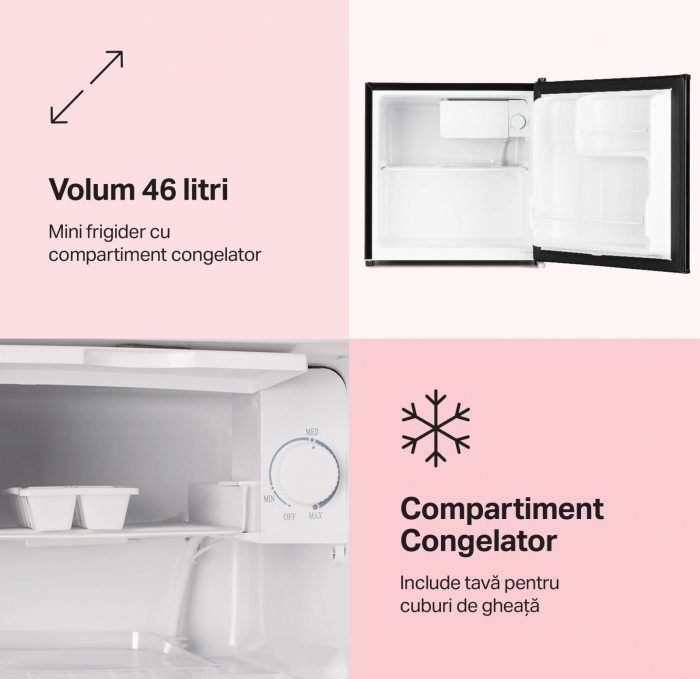 Frigider minibar STARCREST SMB-46BK, 46 l, Clasa E, H 49.5 cm, Negru [2]