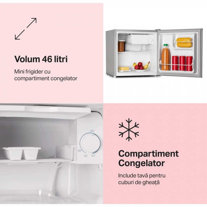 Frigider minibar STARCREST SMB-46SLV, 46 l, Clasa E, H 49.5 cm, Gri [2]
