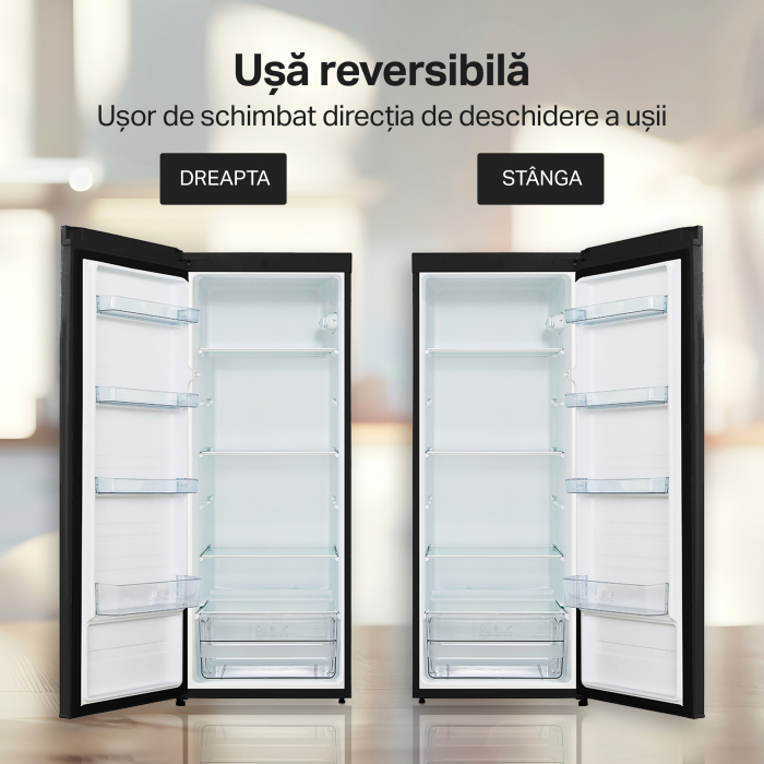 Frigider - Racitor cu o usa STARCREST SFL-230BKE, 230 l, Clasa E, Termostat reglabil, Rafturi ajustabile, H 142 cm, Negru [8]