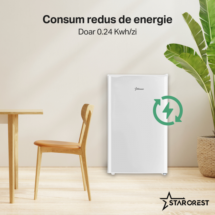Frigider - Racitor cu o usa STARCREST SFL-92WHE, Clasa F, Capacitate 92L, Iluminare interioara, Compartiment gheata, H 83 cm, Alb [4]