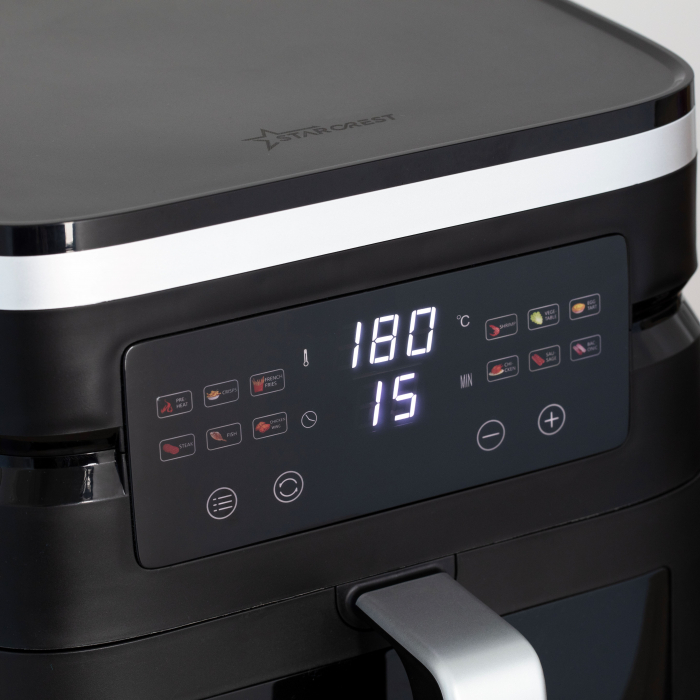 Friteuza cu aer cald STARCREST SFR-7020WBK, 7 Litri,  2 Elemente incalzire superioara / inferioara, 2000 W, Termostat 80 - 200 °C, 12 programe predefinite, Negru [13]