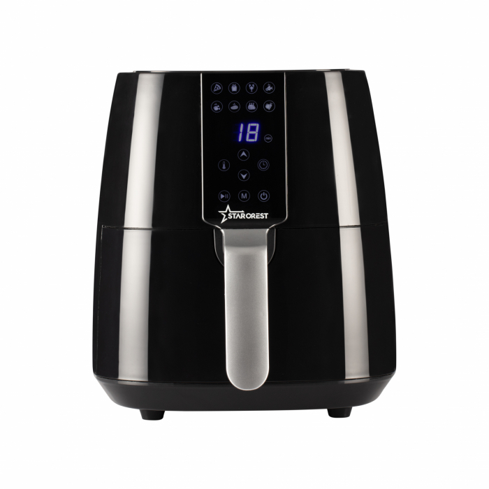 Friteuza digitala cu aer cald STARCREST SFR-3800BK, 1450 W, 3.8 litri, Termostat 80 - 200 C, 8 programe predefinite, Negru