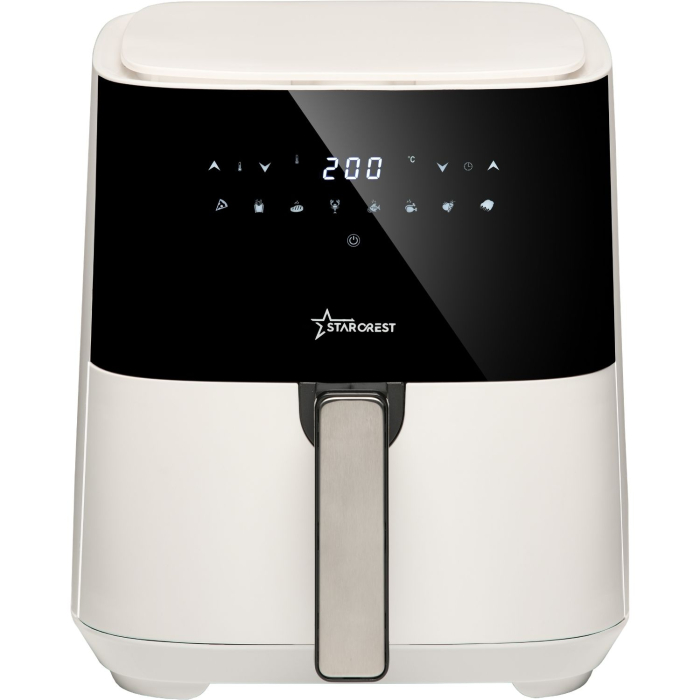 Friteuza digitala cu aer cald XL STARCREST SFR-5252WH, 1450 W, 5 Litri, Termostat 80 - 200   C, 8 programe predefinite, Alb