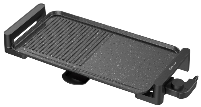 Gratar electric STARCREST SGR-4726, 2000 W, Termostat reglabil, Placa cu invelis ceramic tip grill/neted, Suprafata de gatire 47 x 26.5 cm, Negru/Inox [2]