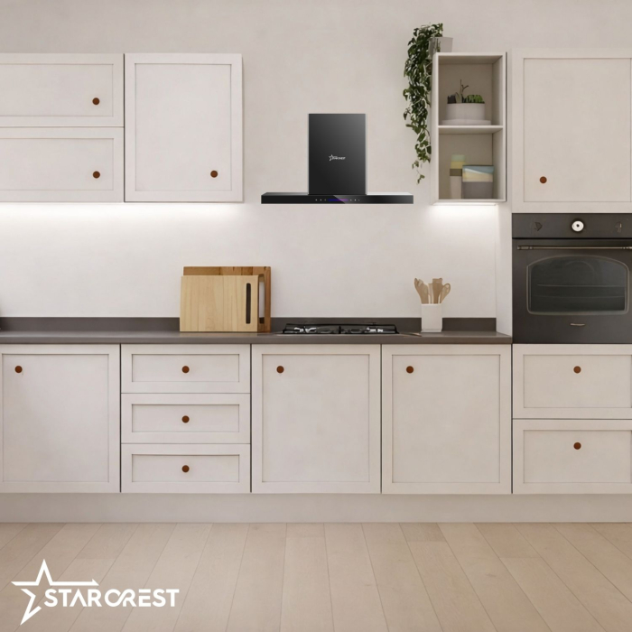 Hota incorporabila decorativa STARCREST SDH-6100BK, Putere de absorbtie 500 m3/h, Control touch, Iluminare LED, Clasa A+, 60cm, Negru + Sticla neagra [5]